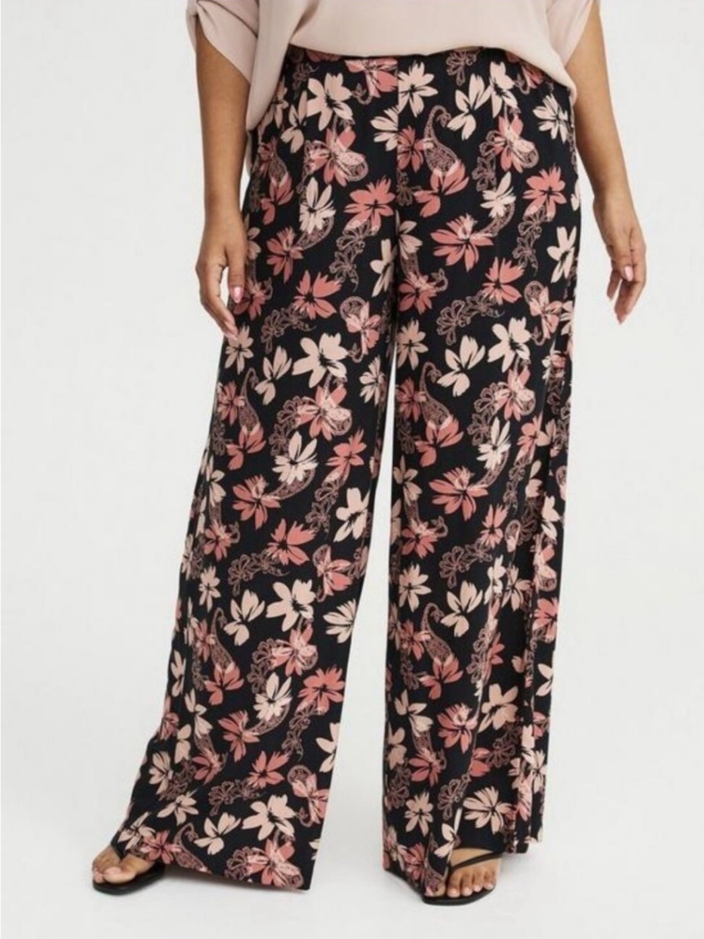 NWT Torrid High Rise Wide Leg- Pull On Pants backlight paisley floral 4X